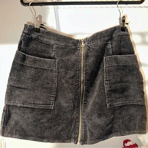 Black corduroy mini skirt